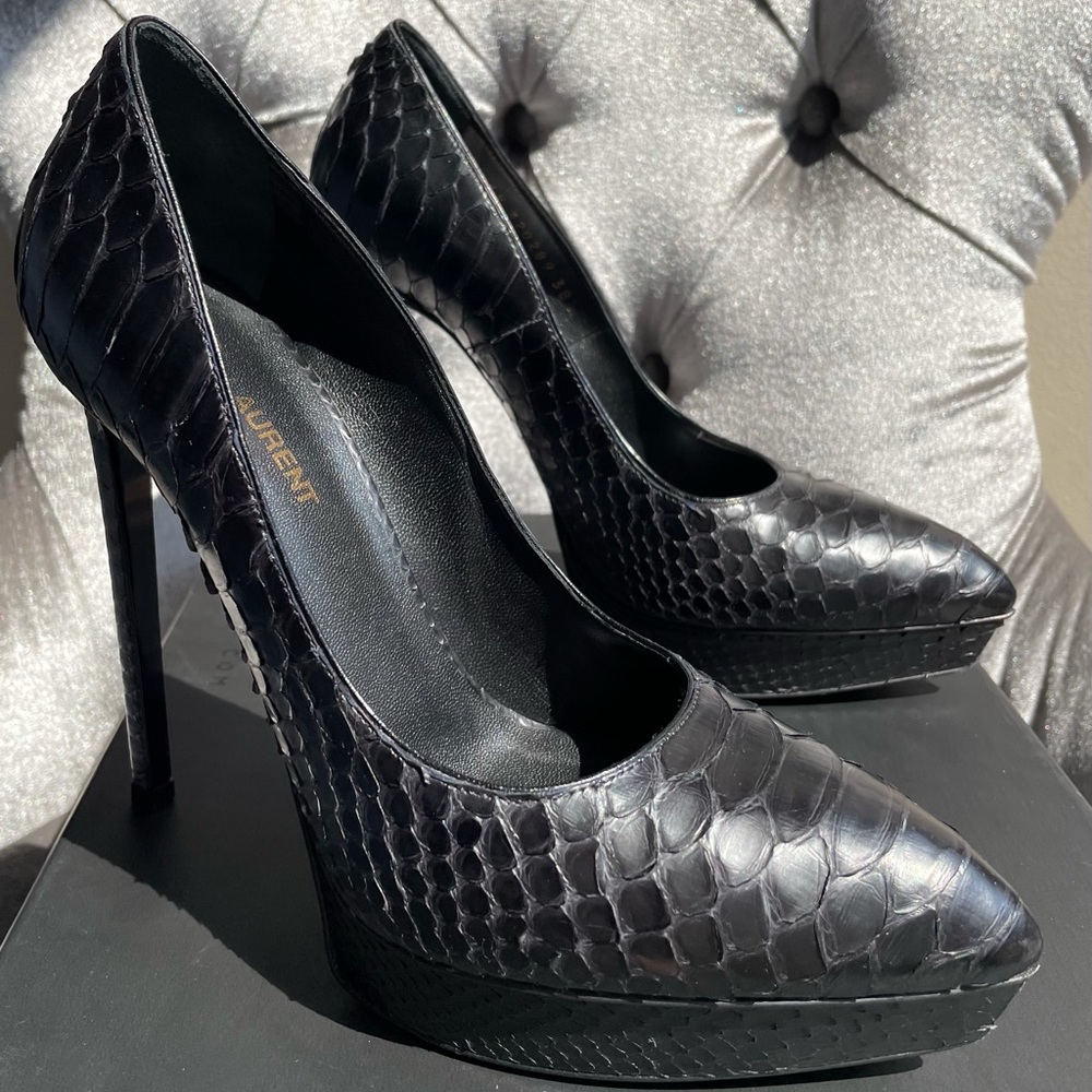 Saint Laurent Python 105 Janis Heels - image 1